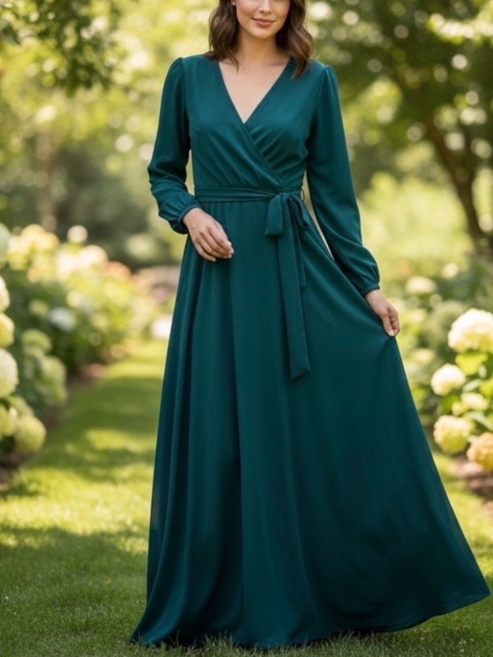 Baltic Born Teal Green Wrap Maxi Dress